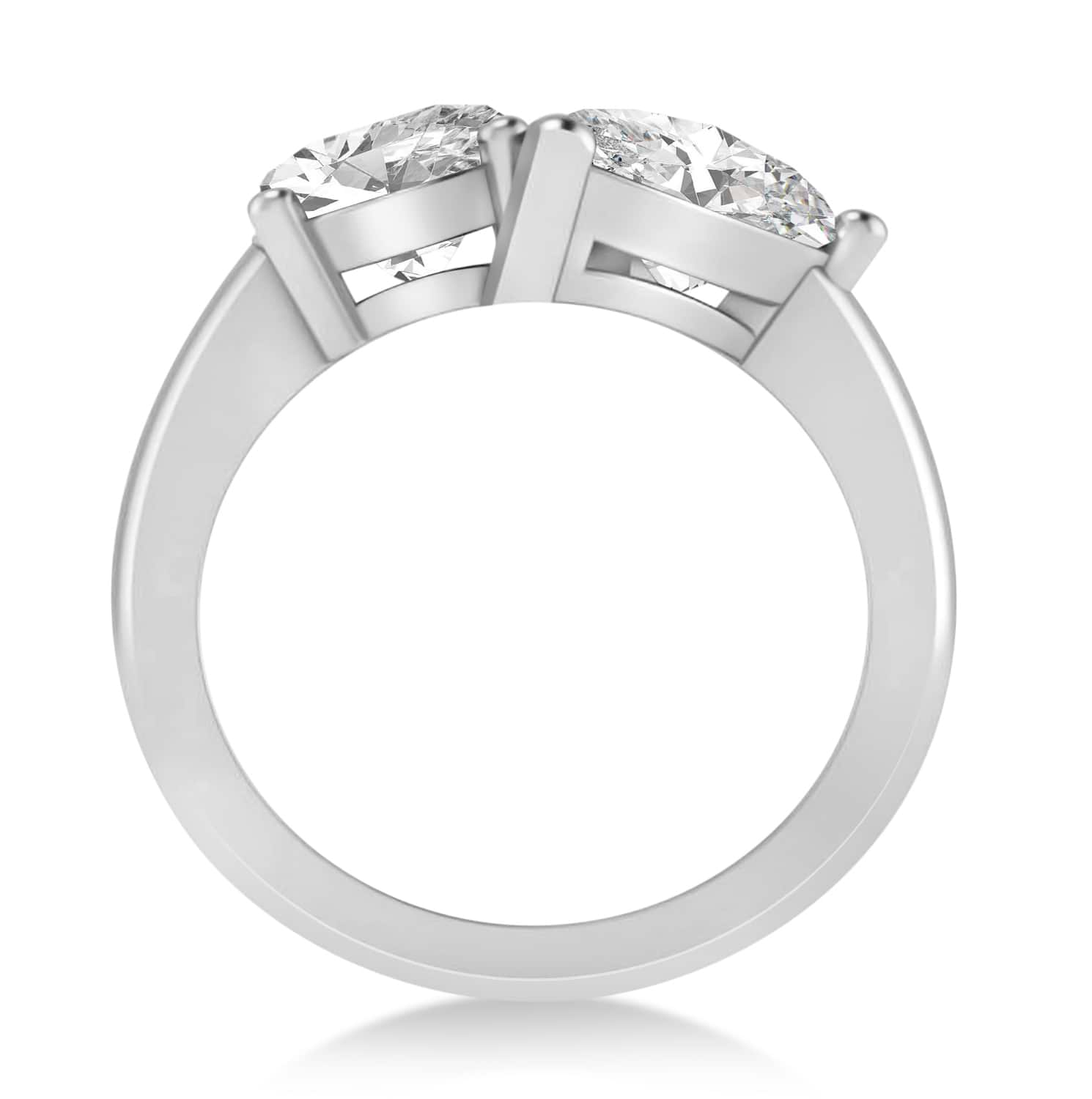 Pear/Oval Moissanite Toi et Moi Ring 14k White Gold (6.00ct)