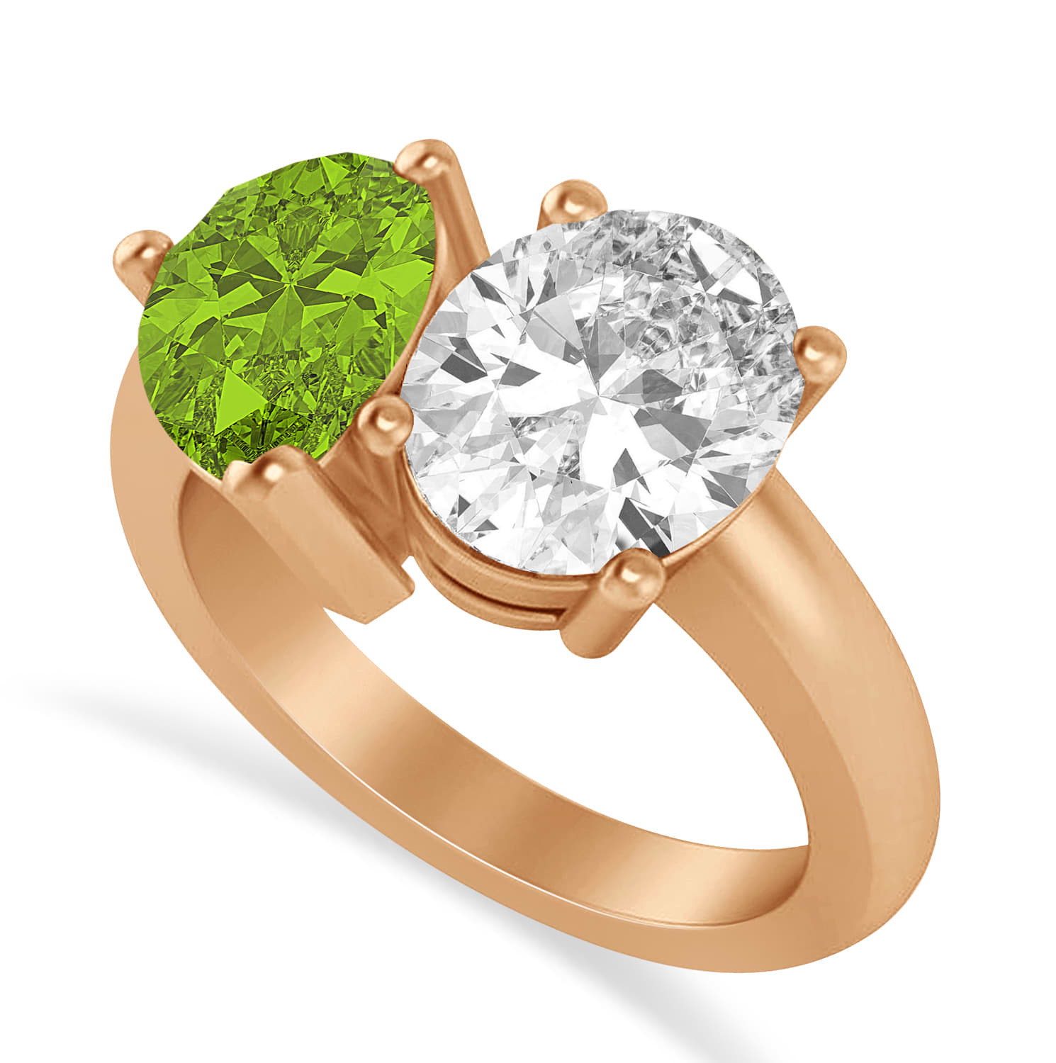 Rose gold deals peridot engagement ring