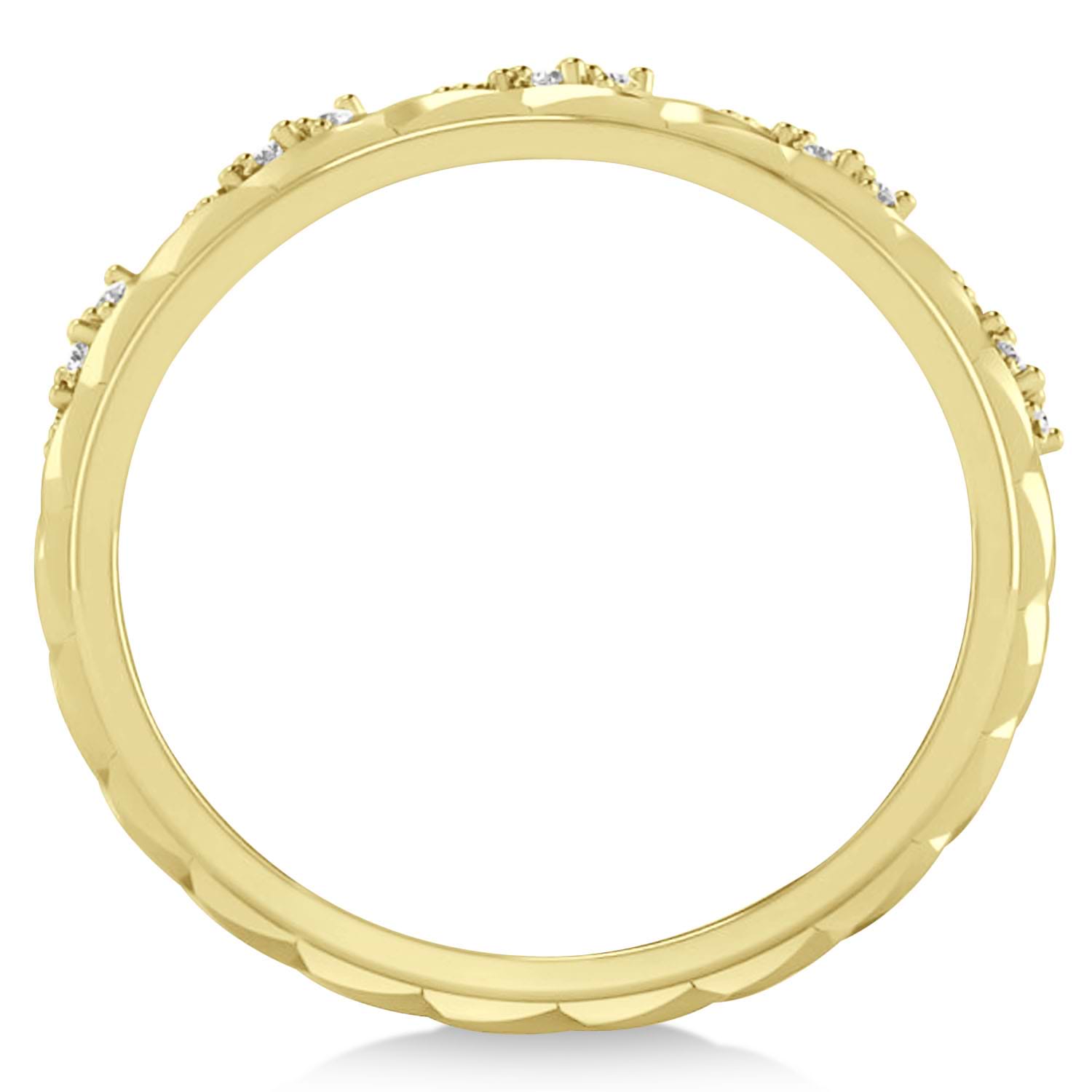 Men's Diamond Braided Band Eternity Ring 14k Yellow Gold (0.20ct)