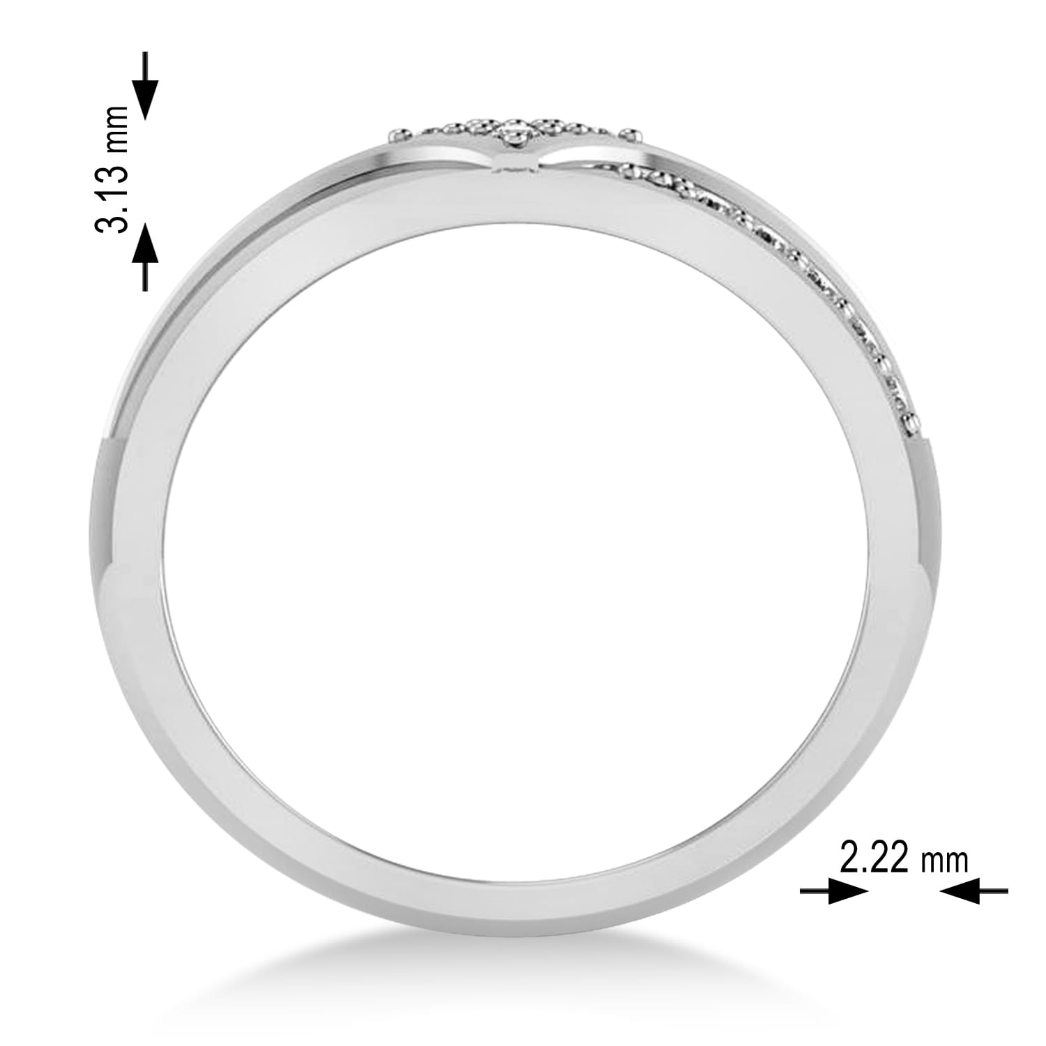 Diamond Gents Ring/Wedding Band For Men 14k White Gold (0.30ct)