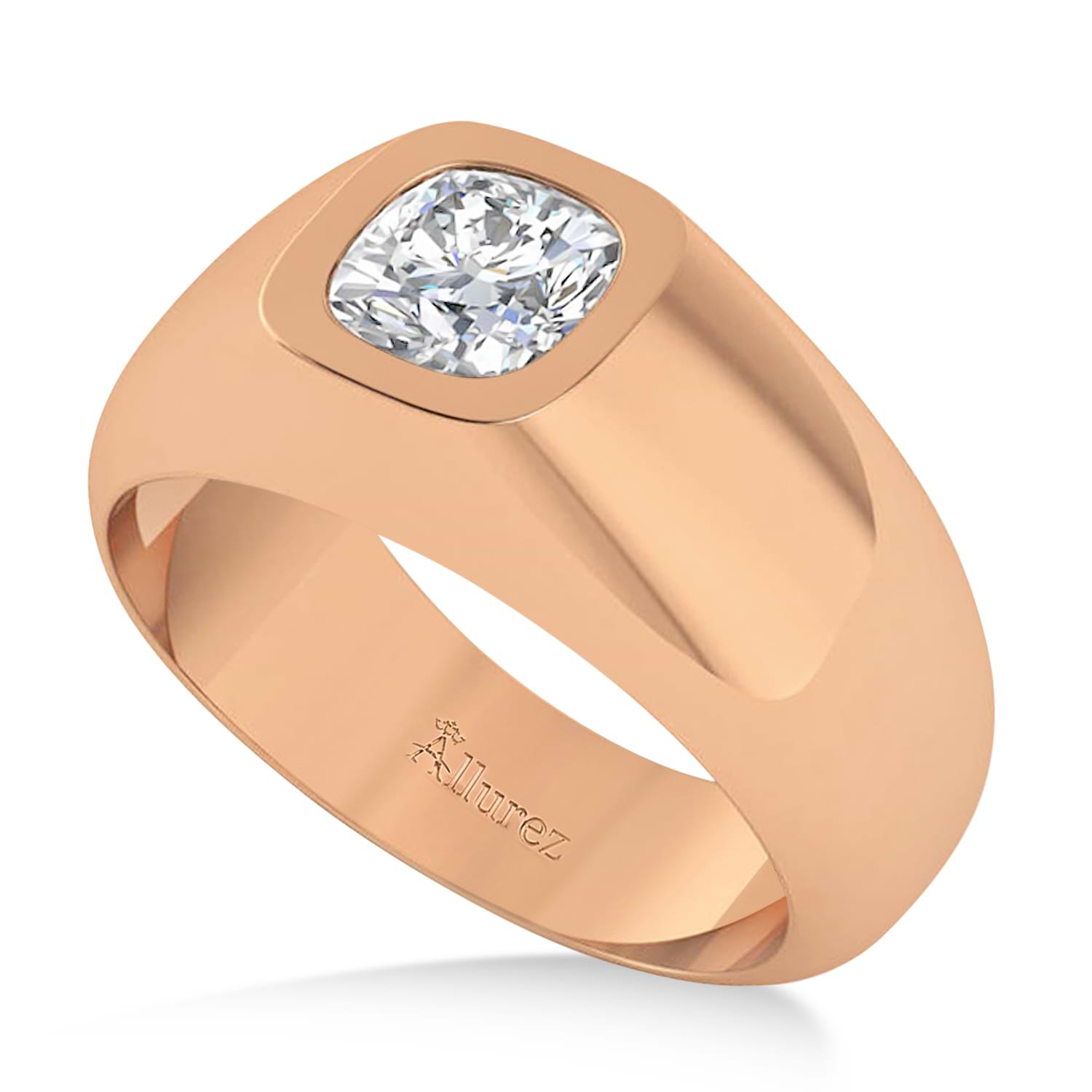 Men's Diamond Gypsy Ring 14k Rose Gold (1.00ct)