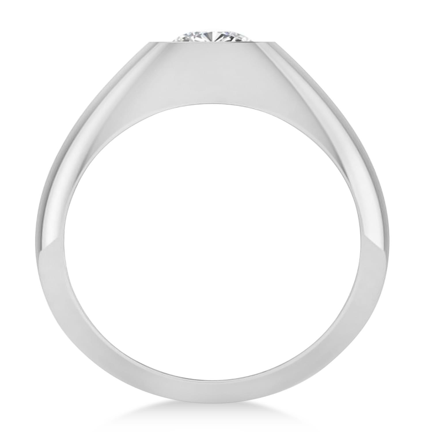 Men's Diamond Gypsy Ring 14k White Gold (1.00ct)