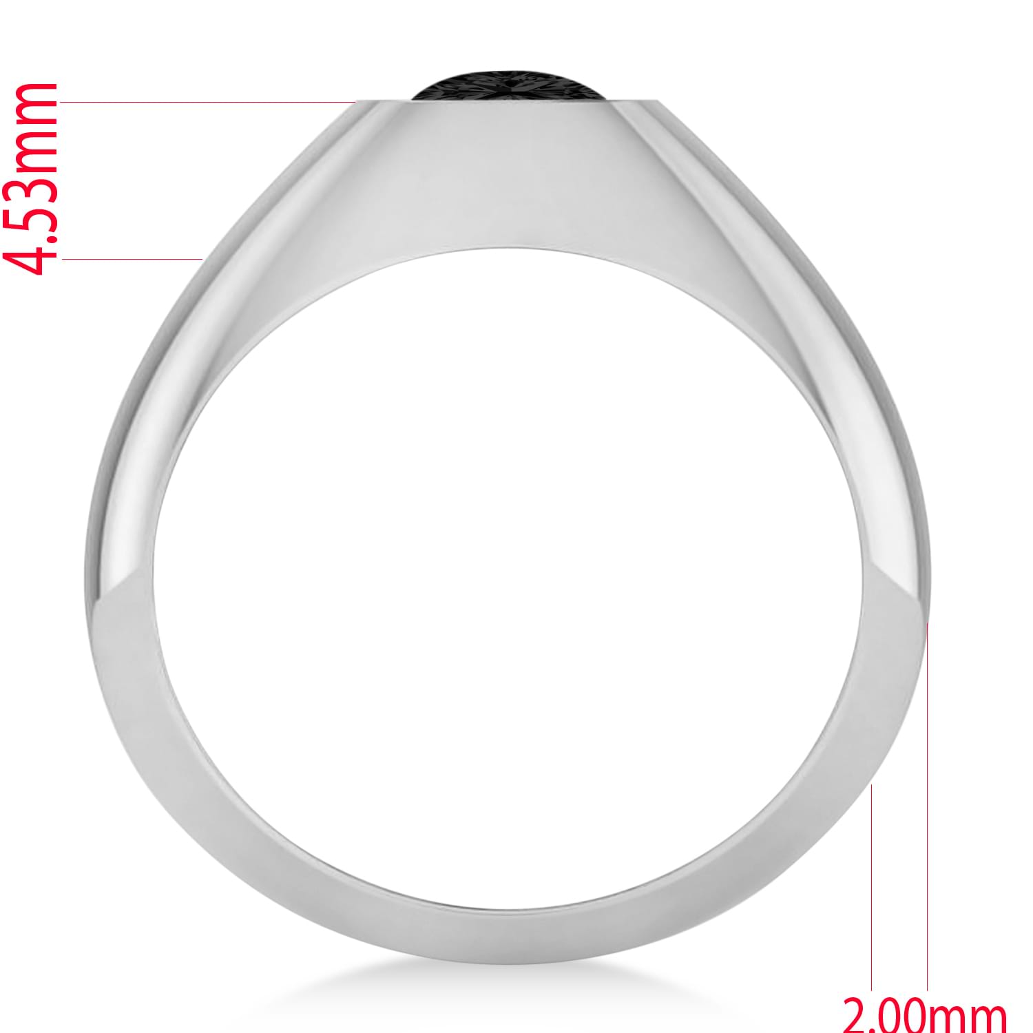 Men's Black Diamond Gypsy Ring 14k White Gold (1.00ct)