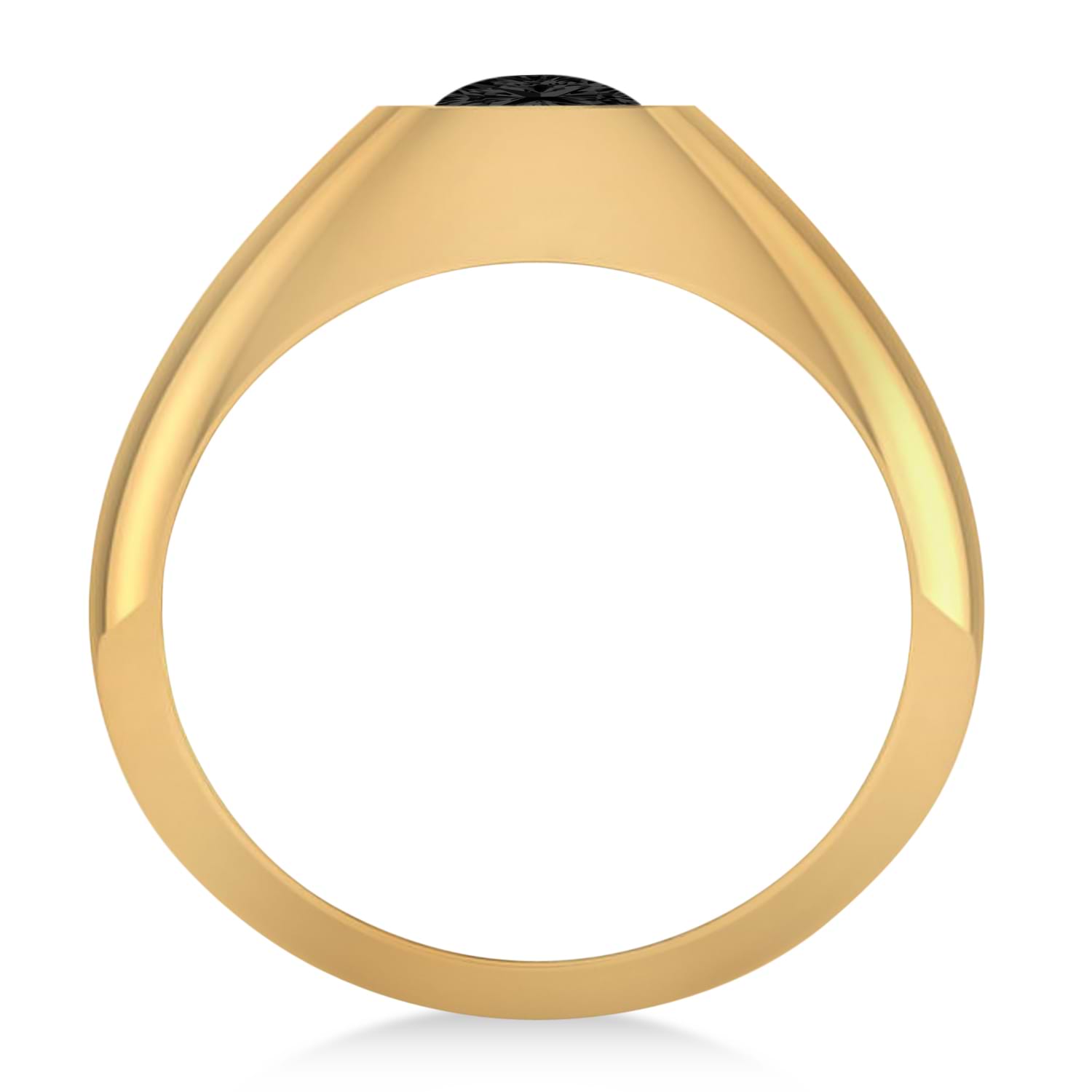 Men's Black Diamond Gypsy Ring 14k Yellow Gold (1.00ct)