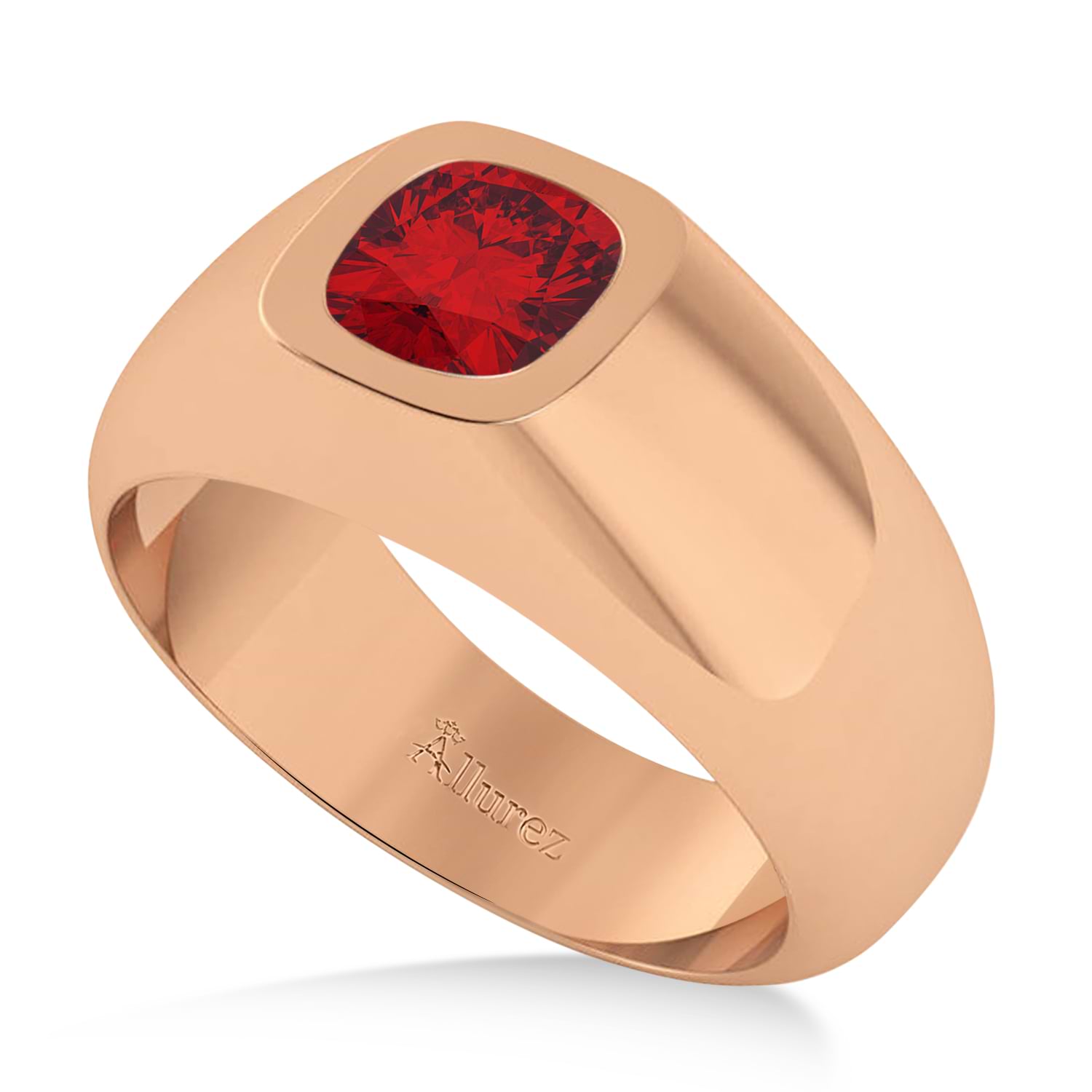 Men's Ruby Gypsy Ring 14k Rose Gold (1.00ct)