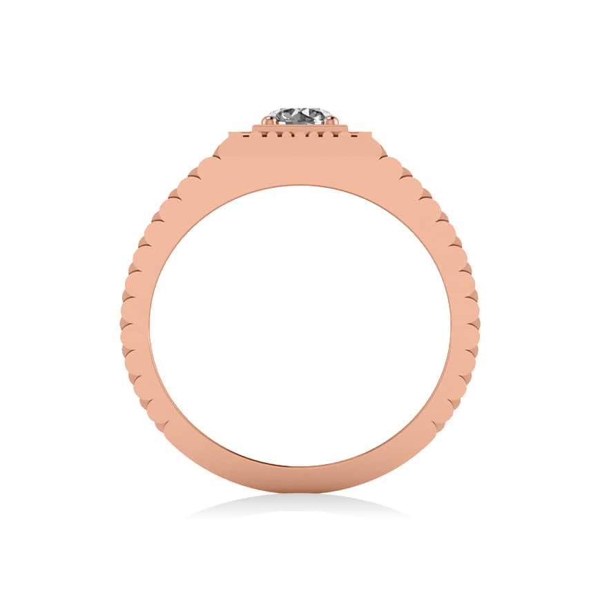 Two Tone Cut Diamond Men's Fashion Ring 14k Rose Gold (0.50 ct)
