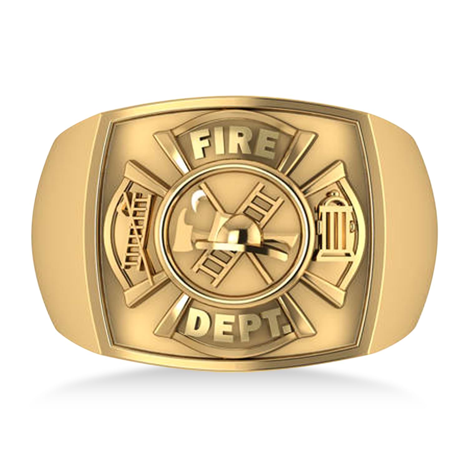 Fire Department Badge Ring 14k Yellow Gold