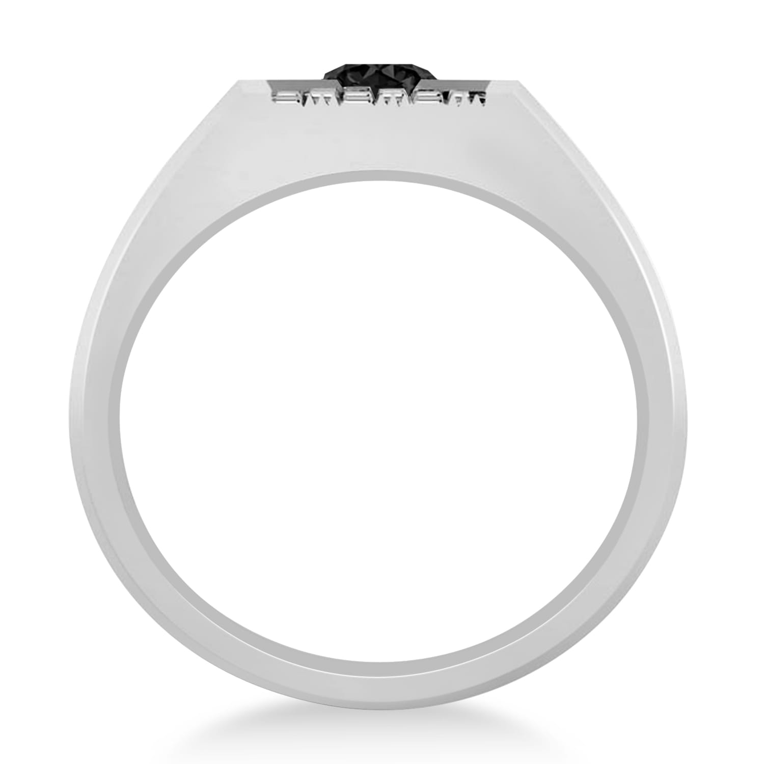 Men's Textured Black Diamond Fashion Ring 14k White Gold (0.50 ctw)