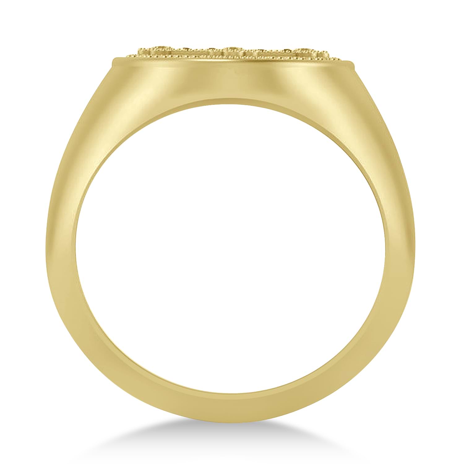 Diamond Antique Cross Mens' Signet Ring 14k Yellow Gold (0.03ct)