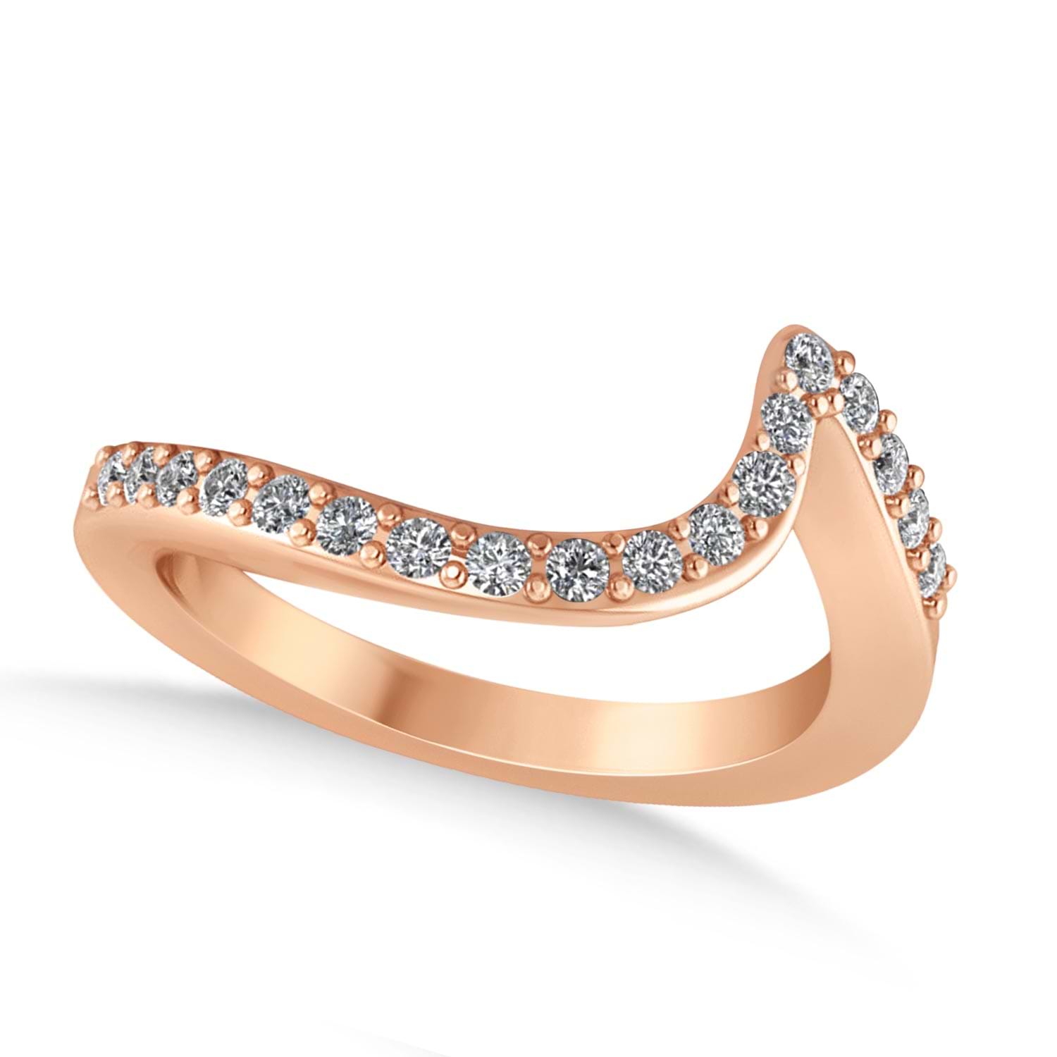 Diamond Accented Tension Set Wedding Band 18k Rose Gold (0.18ct)