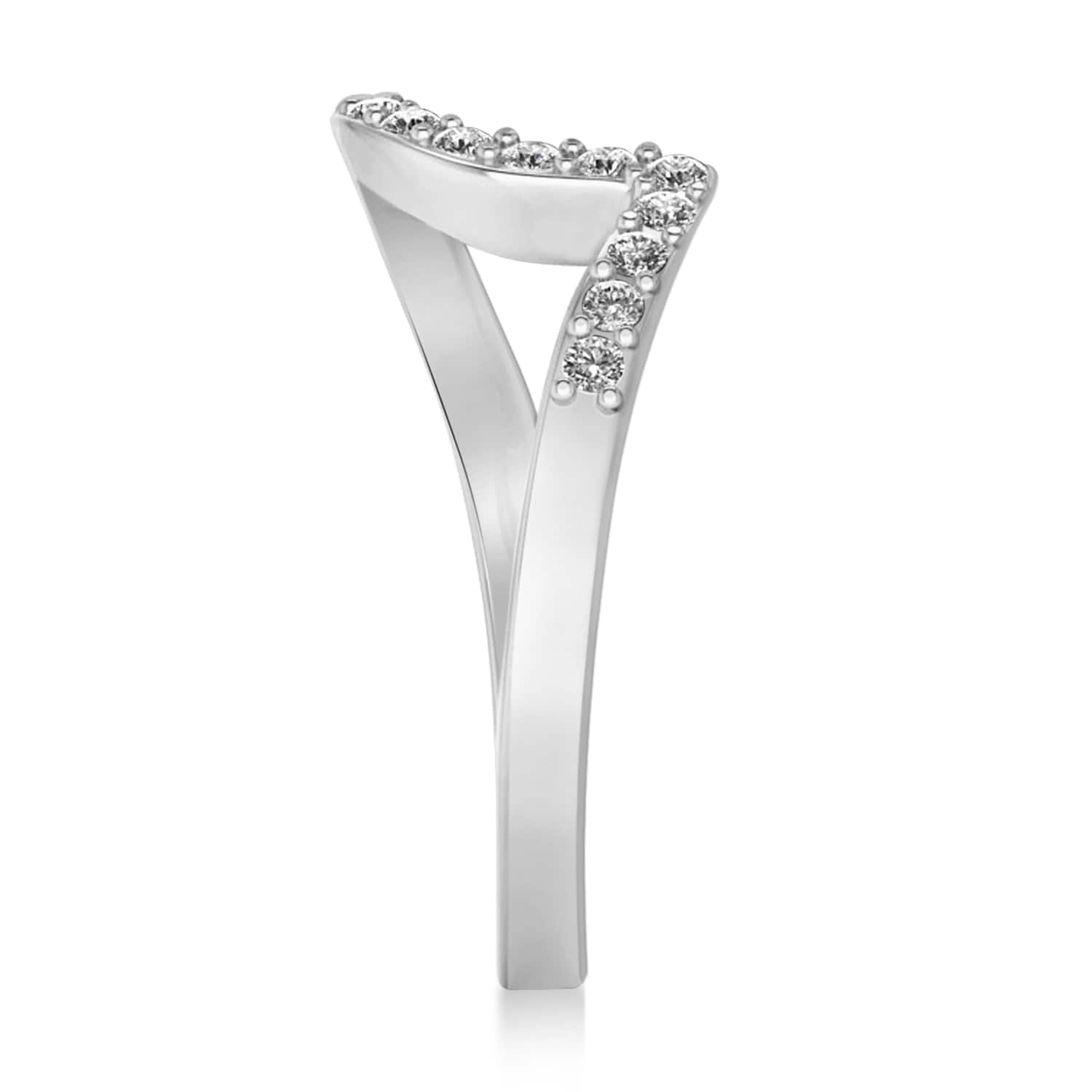 Lab Grown Diamond Accented Tension Set Wedding Band 14k White Gold (0.18ct)