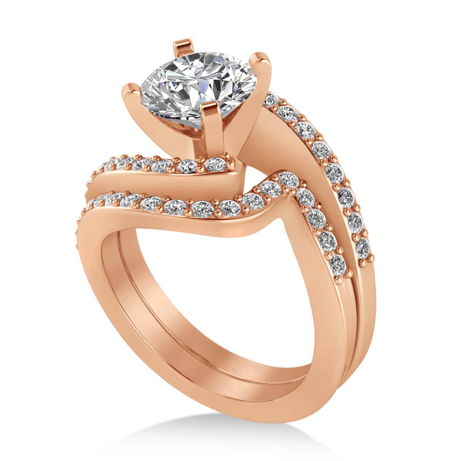 Lab Grown Diamond Accented Tension Set Bridal Set 18k Rose Gold (0.35ct)