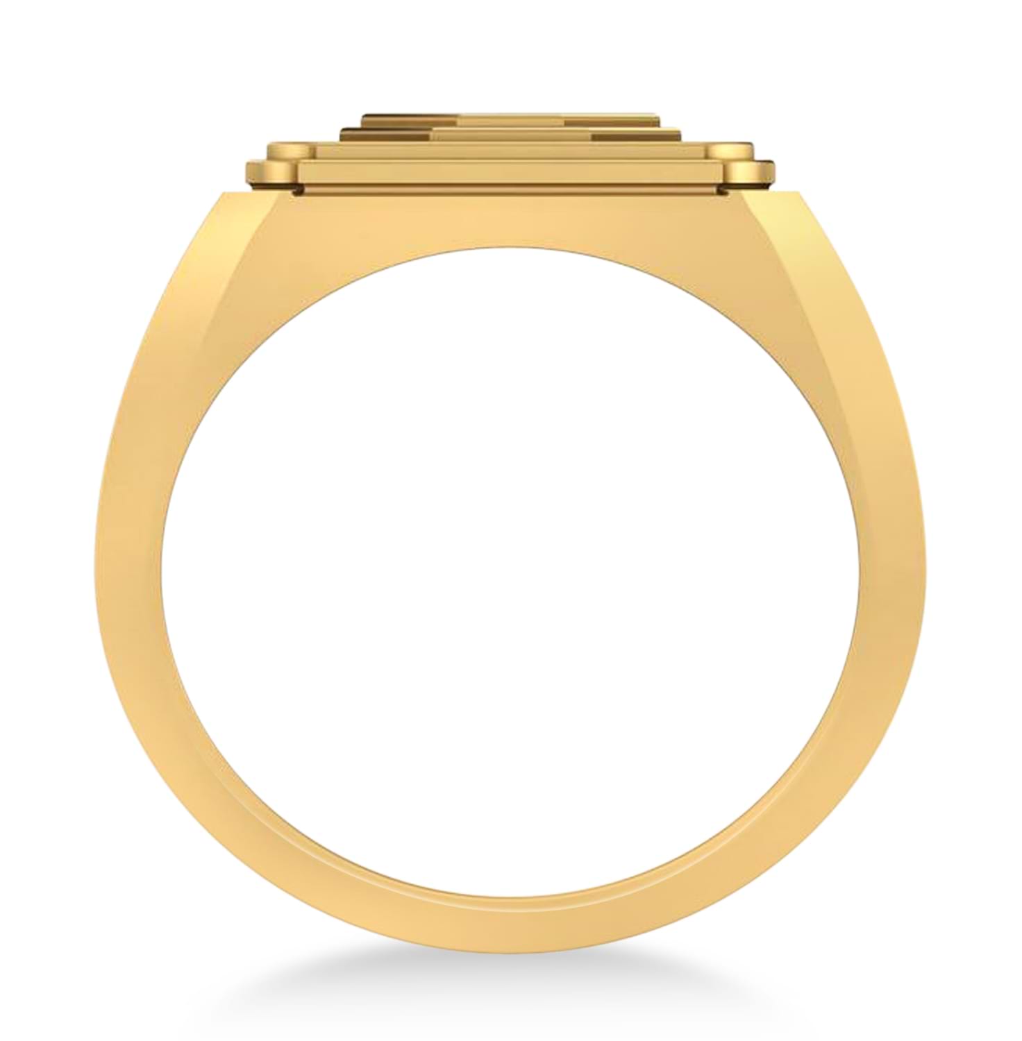 Mens Novelty Cross Ring in 14k Yellow Gold