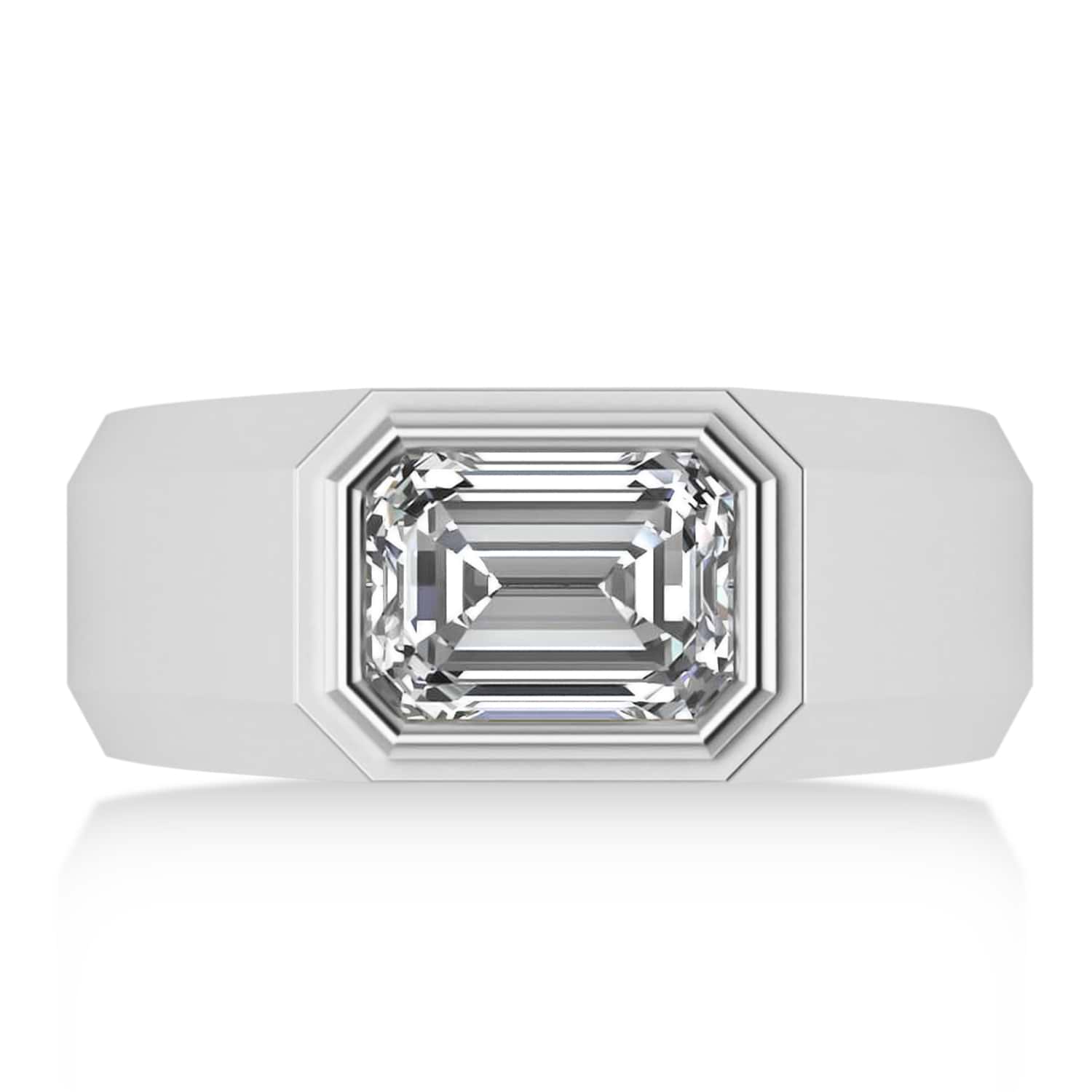 Diamond Solitaire Men's Engagement Ring 14k White Gold (2.50ct)