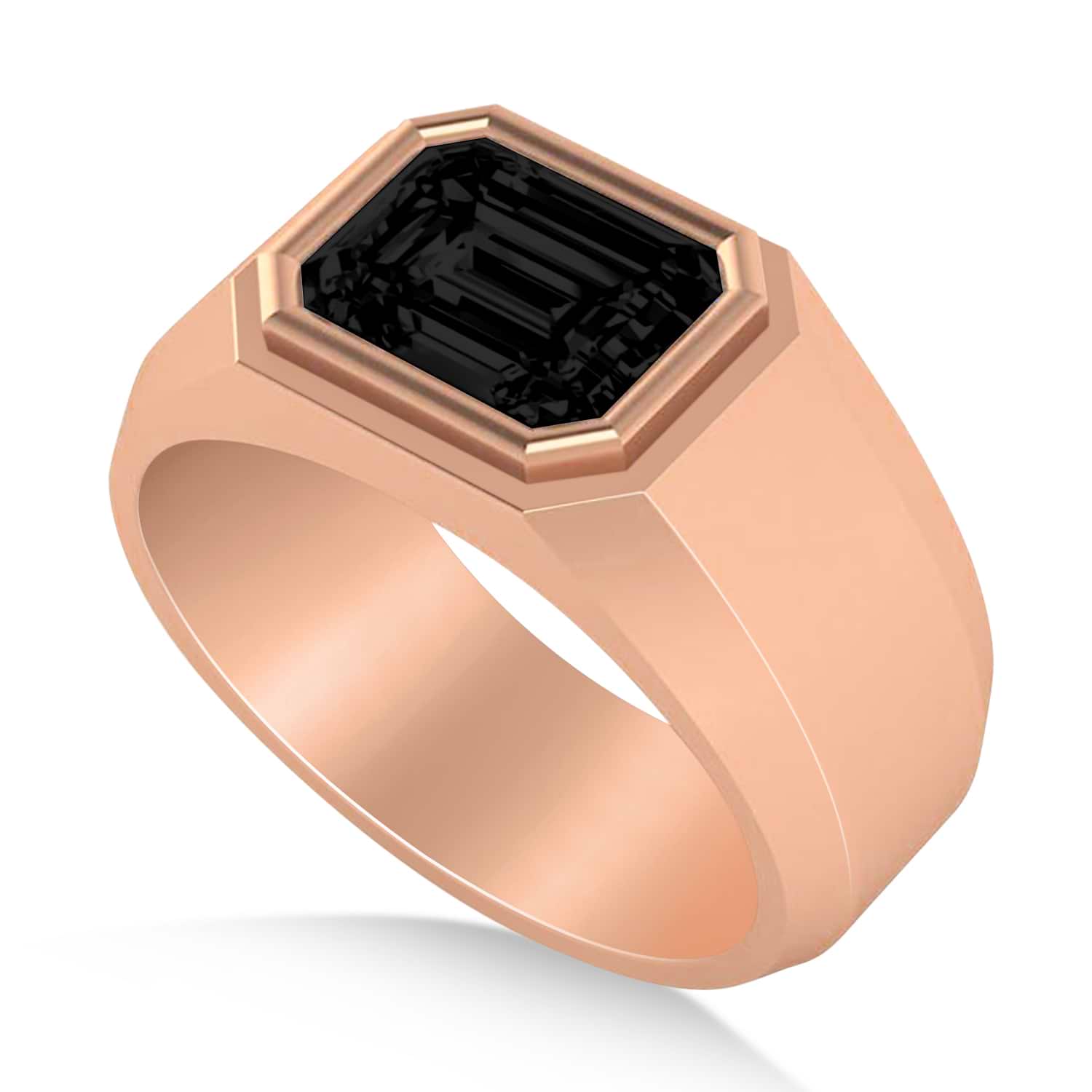 Black Diamond Solitaire Men's Engagement Ring 14k Rose Gold (2.50ct)