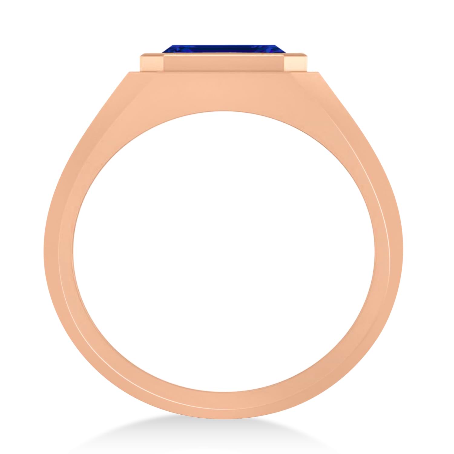 Blue Sapphire Solitaire Men's Engagement Ring 14k Rose Gold (2.50ct)