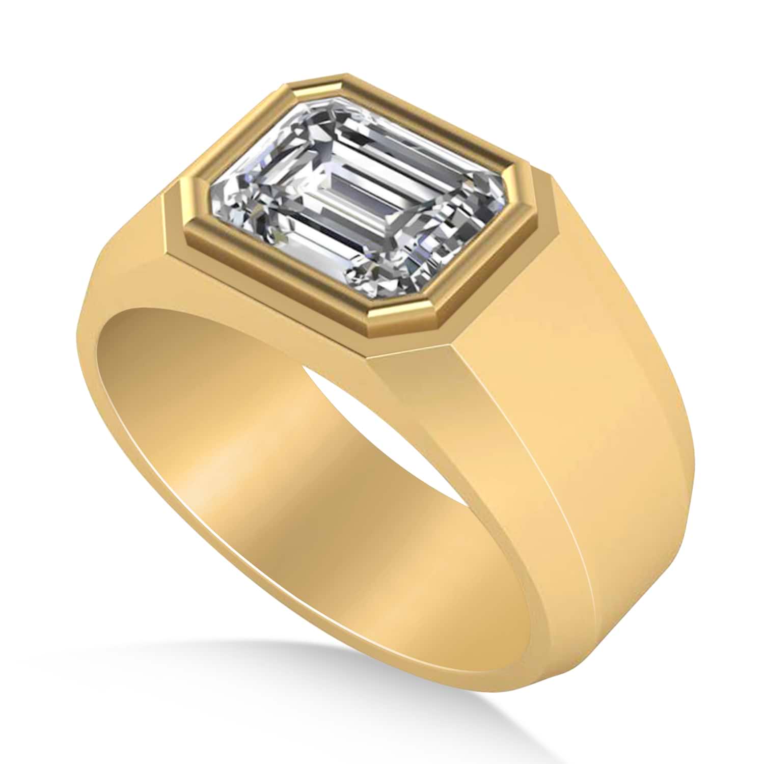 Lab Grown Diamond Solitaire Men's Engagement Ring 14k Yellow Gold (2.50ct)