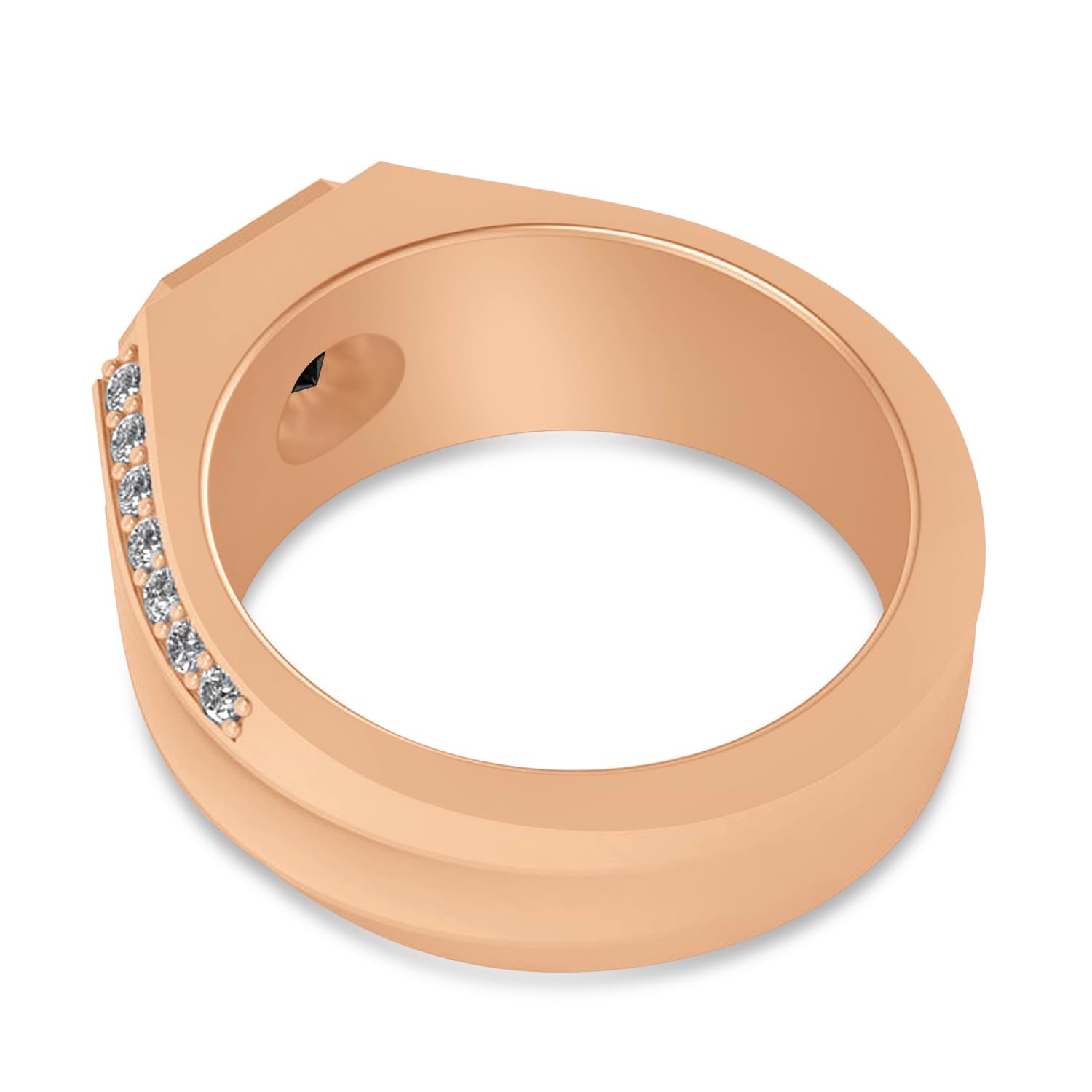 Black & White Diamond Accented Men's Engagement Ring 14k Rose Gold (2.06ct)