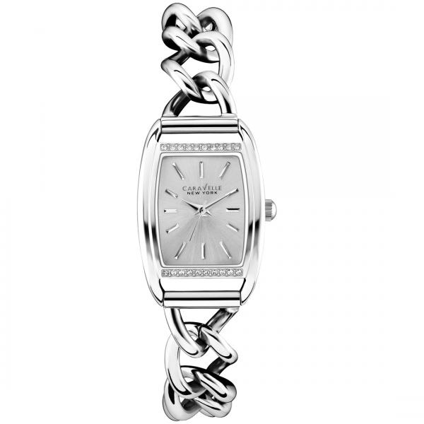 Caravelle Women's Mini Collection Rectangular Stainless Steel Watch