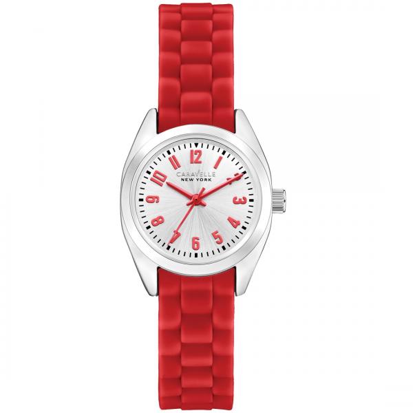Caravelle Women's Mini Brights Collection Red Band Metal Watch