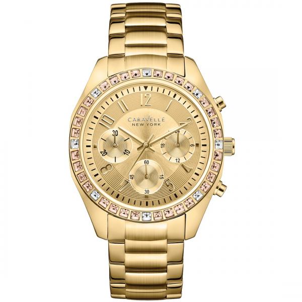 Caravelle Women's Gold Tone Stainless Steel Chronograph Watch