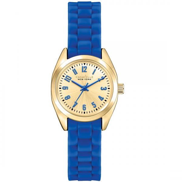 Caravelle Women's Mini Brights Collection Blue Band Metal Watch