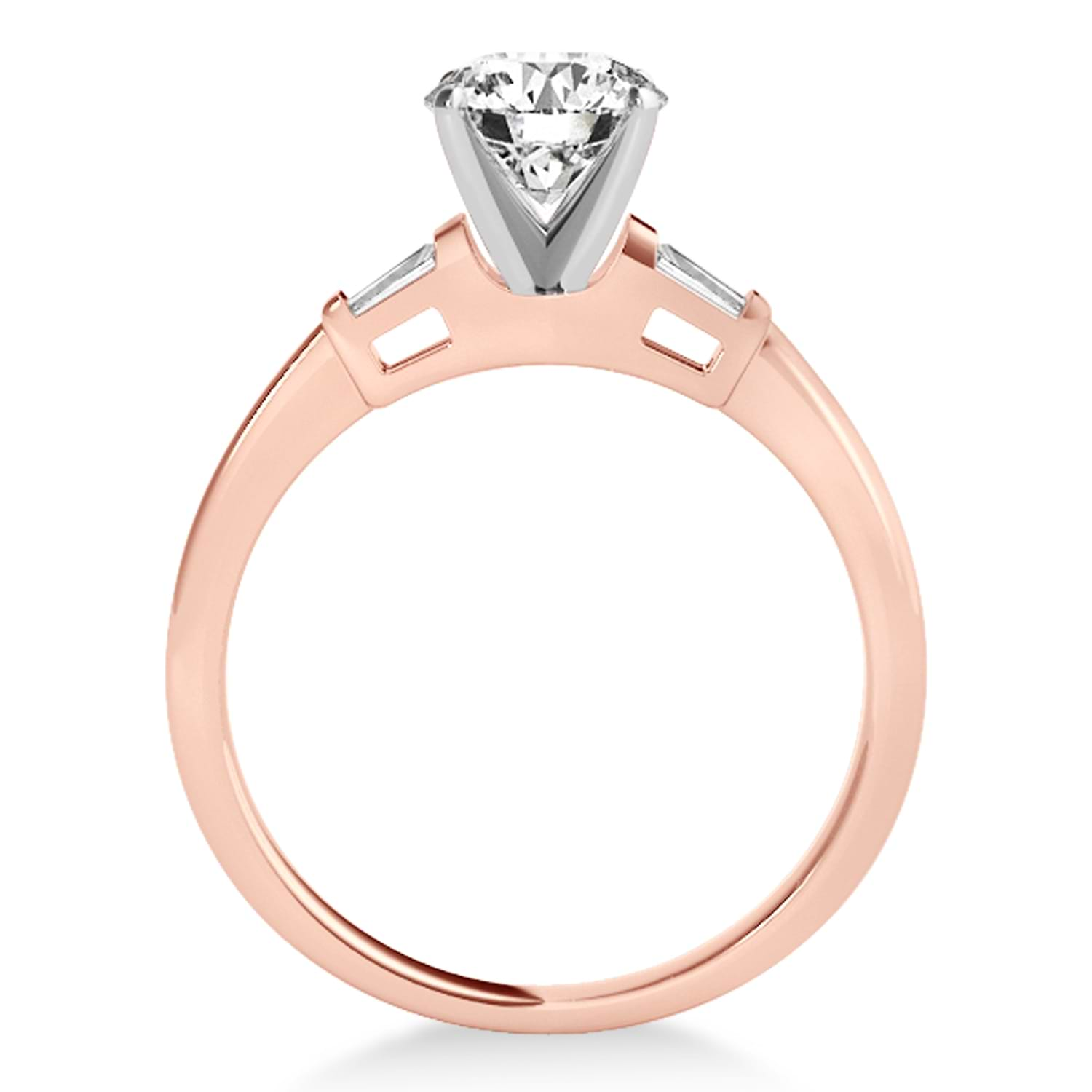 Tapered Baguette 3-Stone Diamond Engagement Ring 14k Rose Gold (0.10ct)