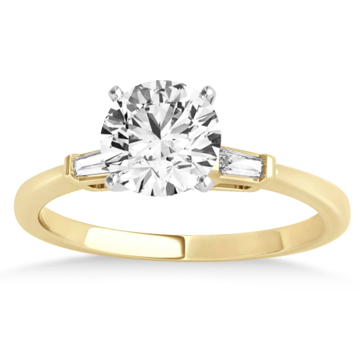 Tapered Baguette 3-Stone Diamond Engagement Ring 18k Yellow Gold (0.10ct)