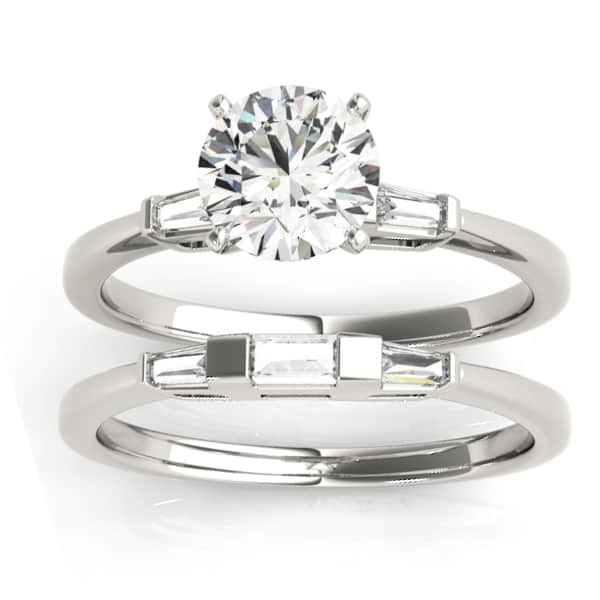 Tapered Baguette 3-Stone Diamond Bridal Set Platinum (0.30ct)