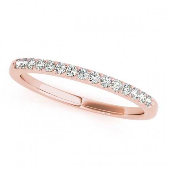 Diamond Wedding Ring Band 18k Rose Gold (0.23ct)