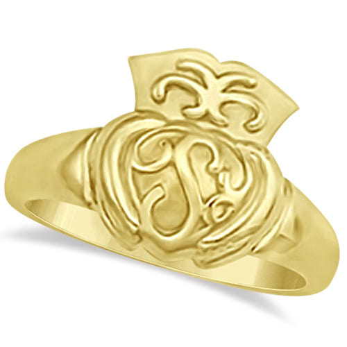 Irish Claddagh Ring Celtic for Men or Women 14k Yellow Gold (14mm)