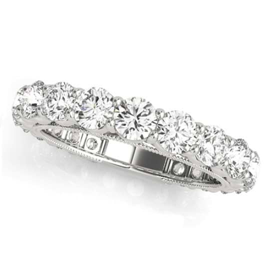 Luxury Diamond Eternity Wedding Ring Band 18k White Gold 2.61ct