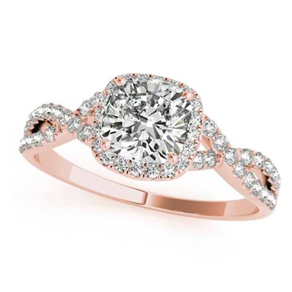 Twisted Cushion Diamond Engagement Ring 14k Rose Gold (1.00ct)