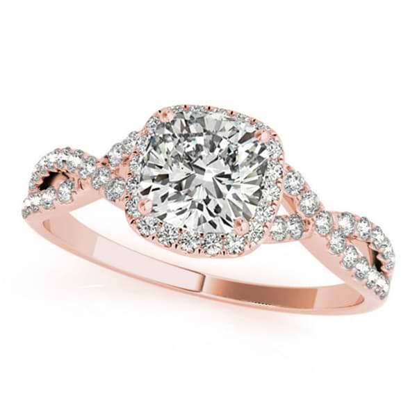 Twisted Cushion Diamond Engagement Ring 14k Rose Gold (1.50ct)