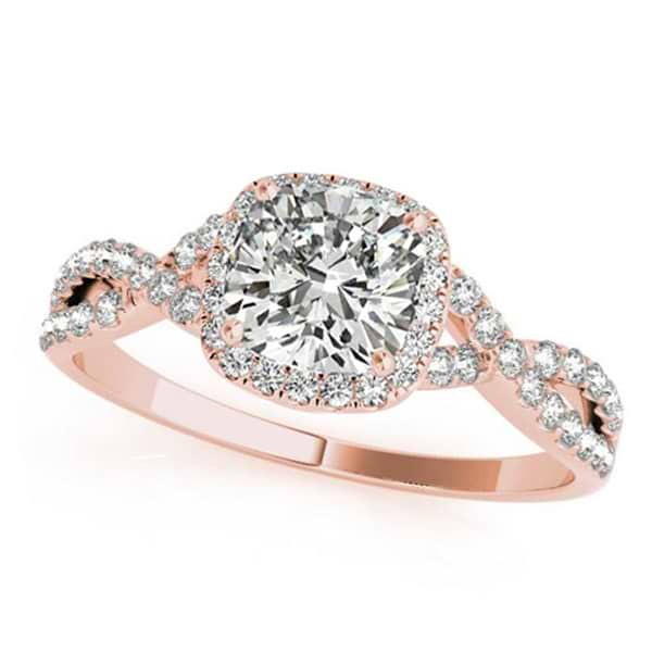 Twisted Cushion Moissanite Engagement Ring 14k Rose Gold (0.50ct)
