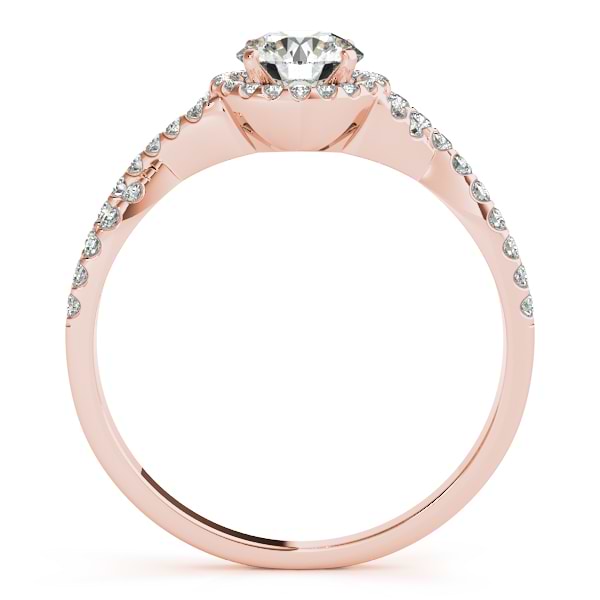Twisted Cushion Moissanite Engagement Ring 14k Rose Gold (1.00ct)