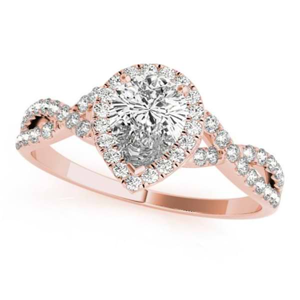 Twisted Pear Moissanite Engagement Ring 14k Rose Gold (0.50ct)