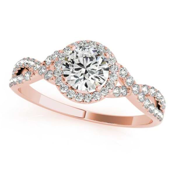 Twisted Round Moissanite Engagement Ring 14k Rose Gold (1.00ct)