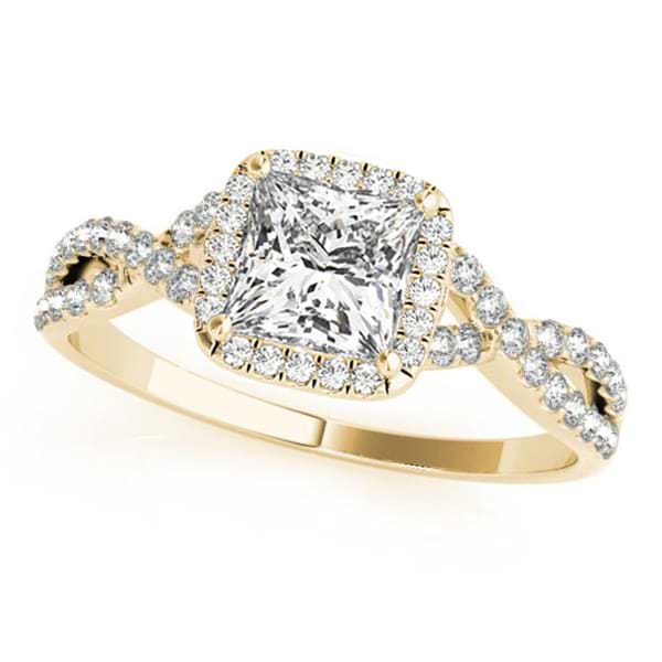 Twisted Princess Moissanite Engagement Ring 14k Yellow Gold (0.50ct)