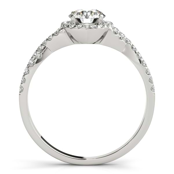 Twisted Infinity Halo Engagement Ring Setting 18k White Gold (0.20ct)