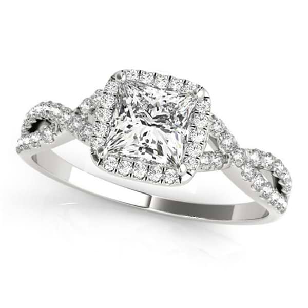 Twisted Princess Moissanite Engagement Ring Platinum (1.50ct)