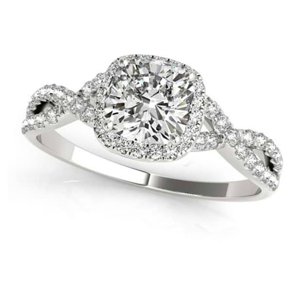 Twisted Cushion Moissanite Bridal Sets 14k White Gold (1.57ct)