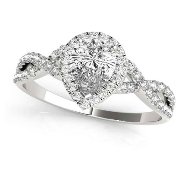 Twisted Pear Moissanite Bridal Sets Platinum (1.07ct)