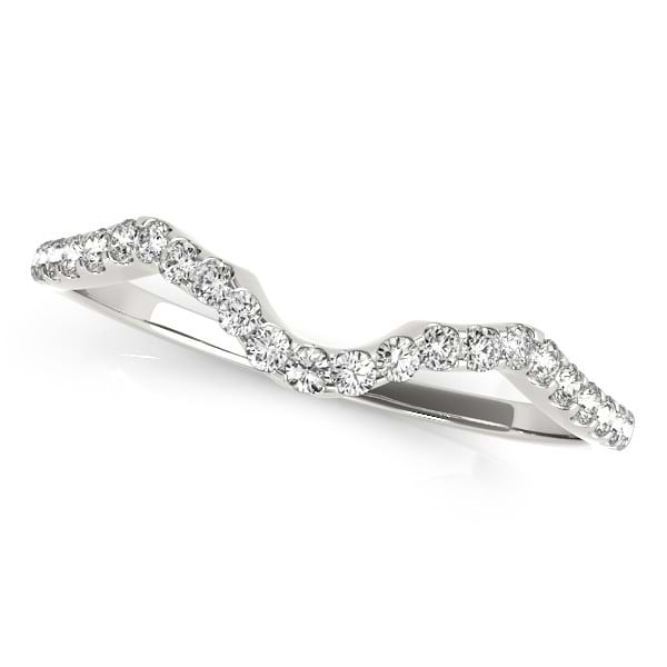 Lab Grown Diamond Accented Curved Wedding Band Palladium (0.07ct)
