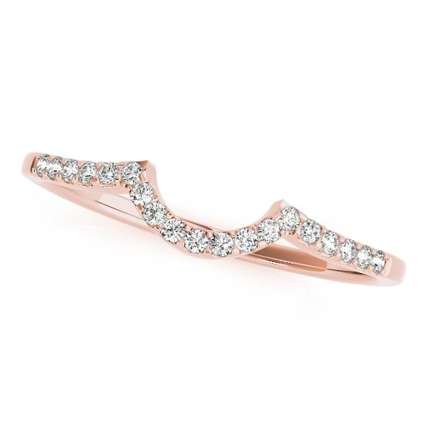 Semi Eternity Contour Diamond Wedding Ring in 14k Rose Gold (0.11ct)