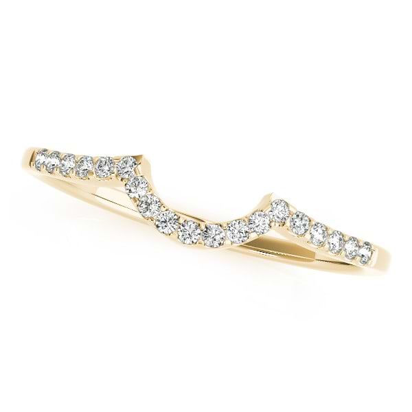 Semi Eternity Contour Diamond Wedding Ring in 14k Yellow Gold (0.11ct)