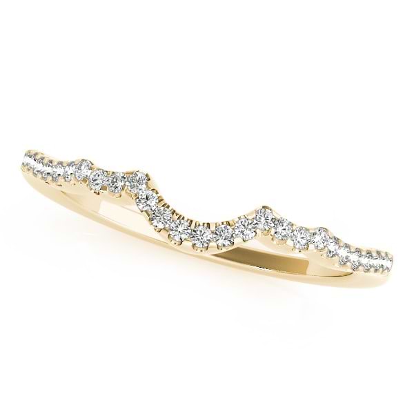 Semi Eternity Contour Diamond Wedding Ring in 14k Yellow Gold (0.15ct)