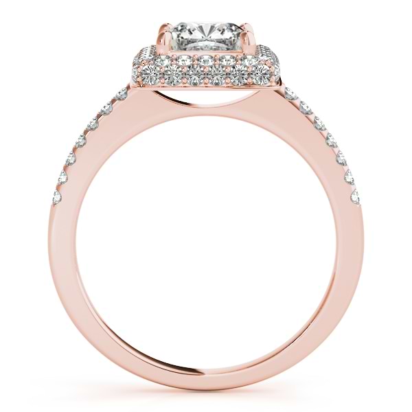 Cushion Cut Diamond Halo Engagement Ring 18k Rose Gold (2.00ct)