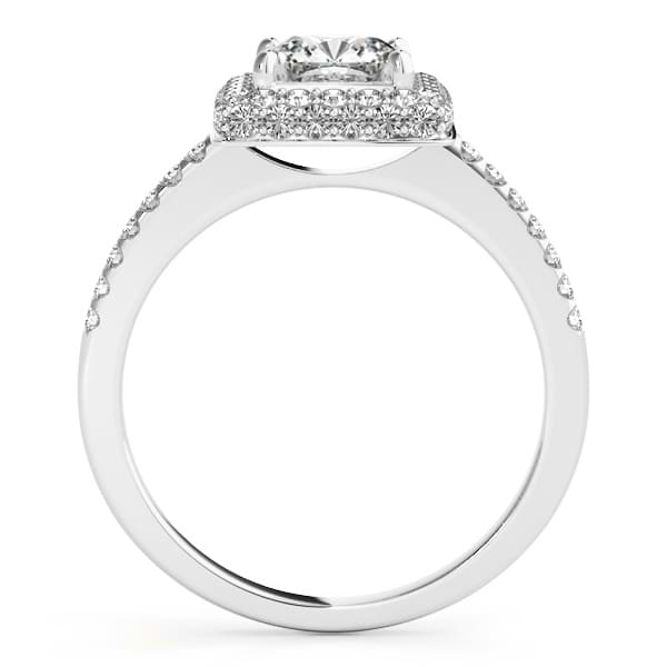 Cushion Cut Diamond Halo Engagement Ring Palladium (2.00ct)