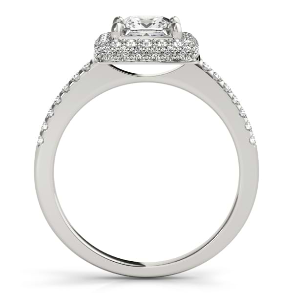Princess Cut Diamond Halo Engagement Ring Platinum (2.00ct)